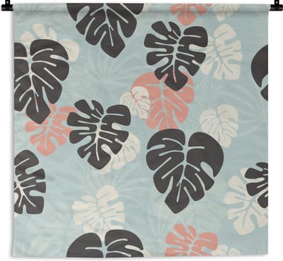 Wandkleed - Wanddoek - Bladeren - Monstera - Hawaii - Patronen - 90x90 cm - Wandtapijt