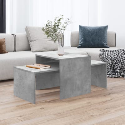 vidaXL - Salontafelset - 100x48x40 - cm - bewerkt - hout - betongrijs