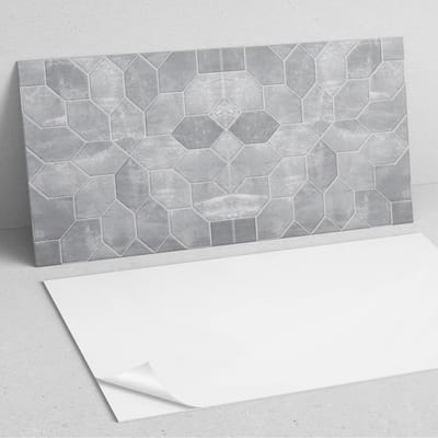 Coloray Wandpanelen Zelfklevend - Hexagonaal patroon in mozaïek PVC Wandpaneel - 100 cm x 50 cm - Grijs Wandbekleding Zelfklevend - 1 stuk - Texturen Wandpanelen Zelfklevend - Keuken Wandpanelen - Wandpanelen Badkamer