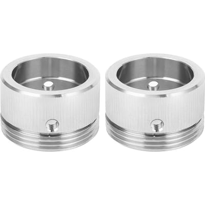 2 stuks Warmteventiel Adapterset 304 Roestvrij Staal Thermostaat RA Adapter met Verticaal Gestreepte Uitstraling M30 X 1.5