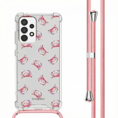 imoshion Hoesje - Geschikt voor Samsung Galaxy A53 - Design Hoesje met Koord - Crab Watercolor