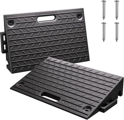 Stoeprand Opritplaat - Drempel Hulp - Voertuig Toegang - 10 Ton Capaciteit - 50x32x10 cm - Zwart