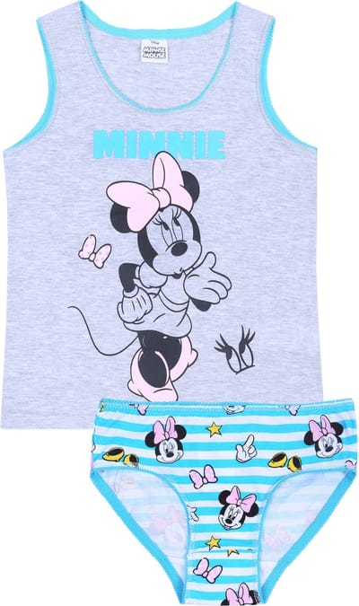 Grijsblauw ondergoed vest + slipje Minnie Mouse DISNEY