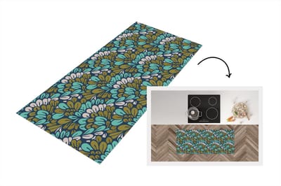 Keukenloper - Loper keuken - Patronen - Jungle - Plant - 120x50 cm - Keukenloper vinyl