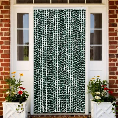vidaXL - Vliegengordijn - 100x200 - cm - chenille - groen - en - wit