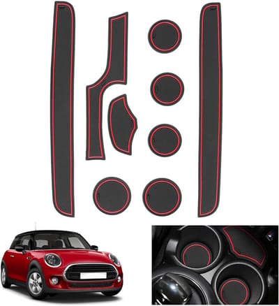 Non-slip Rubber Matten voor Mini Cooper F56 (2-Deurs) 2015-2023, Inclusief Console en Deur Seam Matten, Accessoires voor Verbeterde Grip en Comfort