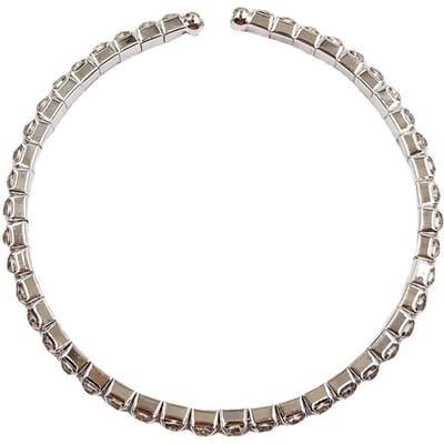 Bruiloft Accessoires, Bruids Accessoires Volledig Diamant Open Elastisch Armband, Klauwketting Diamant Armband white