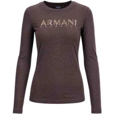 Armani Exchange Xw002761_af23954 T-shirt Met Lange Mouwen Bruin S Vrouw