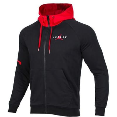 Jordan Basketball Gebreide Hoodie Jas Heren Bovenkleding Zwart AR4736-010 XXL red