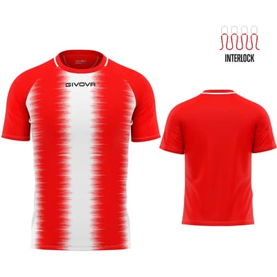 Sportshirt Givova Streep Rood-wit Rood - M