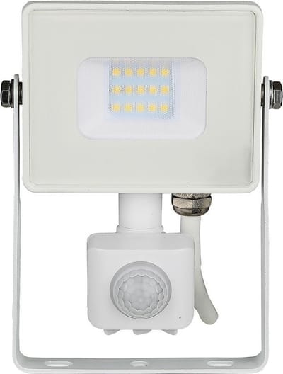 SAMSUNG - LED Bouwlamp 10 Watt met Sensor - LED Schijnwerper - Nirano Dana - Warm Wit 3000K - Mat Wit - Aluminium