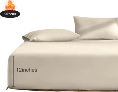 Nivard Hoeslaken Set - Inclusief Kussensloop - 3 Delige Set - Beddengoed - Fitted Sheet - Pillow Case - Bed - Khaki 90 x 200