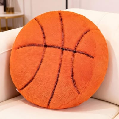 Zachte Pluche Bal Kussen, Fluffy Sportbal Zitkussen voor Creatieve Decoratie, Verjaardagscadeau voor Kinderen en Jongens, 35 x 35 cm, Ideaal voor Speelkamers en Feesten