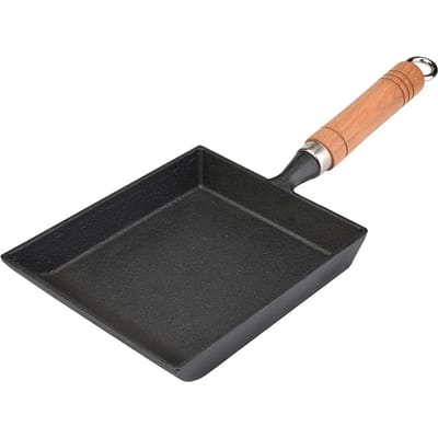 Mini Koekenpan IJzer Omelet Pot Tamagoyaki Houten Handvat black