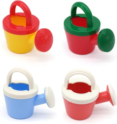Kinder Gieters Set - Tuin Speelgoed - Buiten Spelen - 4 Kleurrijke Stuks - 12 cm Hoog - Rood Geel Blauw