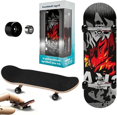 Vingerskateboards - Mini skateboards - Feestdecoratie - Soepele wielen - 9.9 cm - Rood