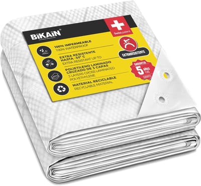 Afdekzeil Waterdicht - Zonnezeil Robuust - Buiten Beschermen - Extra Versterkt - 6 x 10 Meter - Wit