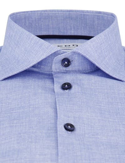 Ledub overhemd korte mouw blauw