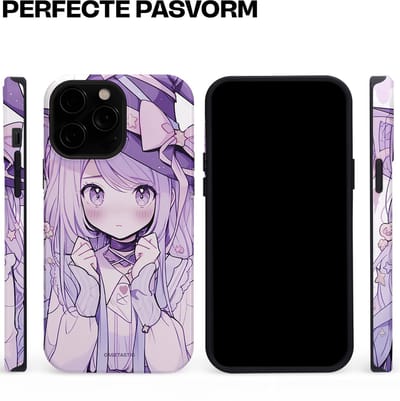 Casetastic hoesje geschikt voor Apple iPhone 13 Pro Max - MagSafe - Dubbellaagse bescherming - Strik en Staren - Fashion Case - Lila Lichtgrijs Wit Lichtroze