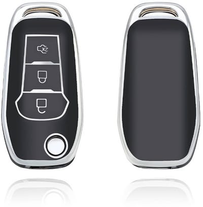 Autosleutel Hoesje geschikt voor Ford - Sleutelcover - TPU Cover Sleutelhoes - Accessoires - zwart