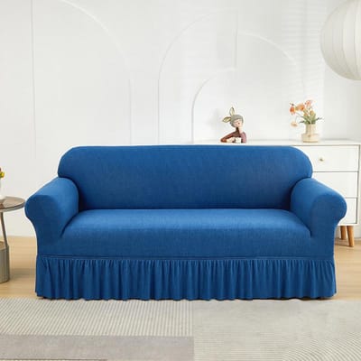 1 stuk Gedrukte Rok Bankhoes, elastisch, antislip. Simpel, modern, alle seizoenen, stof- en katbestendig. Intrekbaar, wasbaar, duurzaam. 1-Seater blue