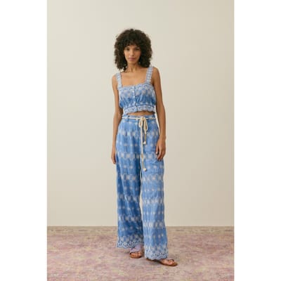 Louise Misha Pants Frederique Stone Blue Größe: 40 | Ausgestellte Hosen Outlet | Damen | Blau