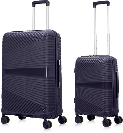 Mallorca Reiskofferset 2-delig - 39 en 93 liter - Handbagage en Ruimbagage - Navy blue - Met Ingebouwd TSA Slot - Voor Vakanties en Weekendtrips