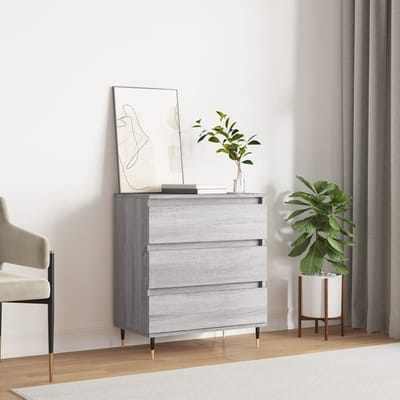 vidaXL - Dressoir - 60x35x70 - cm - bewerkt - hout - grijs - sonoma - eikenkleurig