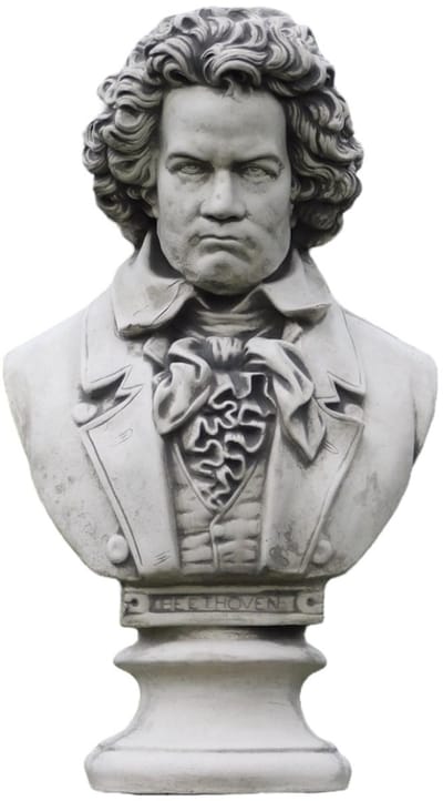 Beethoven buste - stenen beeld - 53 cm - klassieke decoratie