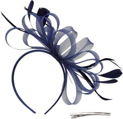 Elegante Fascinator Haaraccessoire met Veer en Gaas voor Bruiloft, Theeparty en Wedstrijd