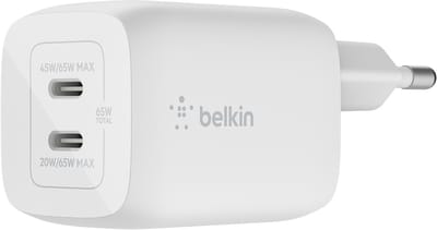 Belkin - Boost-Up Charge Pro Adapter - 2-poorts - USB-C - 65W - Wit