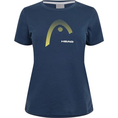 Head Dames-T-shirt met grafische print van Club Lara (Blauw)