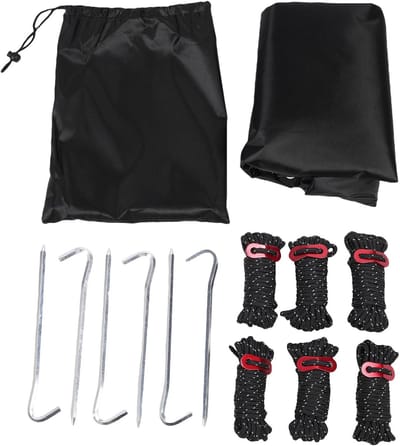 Kampeer Tarp - Tent Zeil - Buiten Bescherming - Winddicht Touw Inclusief - Compact Formaat