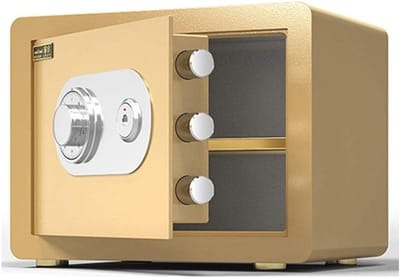 Veiligheidskast - Stalen Kluis - Waardevolle spullen - Mechanisch codeslot - 45x38x33cm - Goud