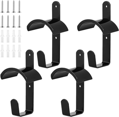 SnelShoppen - 4 Stuks Paardendraad Houders met Expansietubes en Schroeven, Zwarte Bridle Hangers voor Stallen, Zadelruimtes en Paardentakken