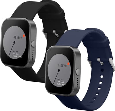 kwmobile 2x horlogebandjes geschikt voor CMF Watch Pro 2 / Watch Pro 1 bandje - Smartwatch bandjes van TPU - Activity tracker horloge band in zwart / donkerblauw