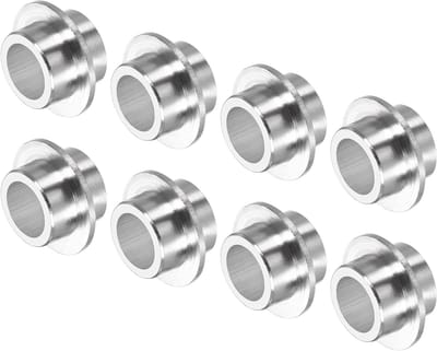 Inline as bushings en spacers voor skates - 8-pack aluminium wielcentra, zilver, voor optimale prestaties en stabiliteit