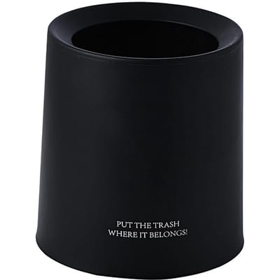 Desktop Prullenbak Dierenpatroon Schattig Draagbaar Mini Afvalbakje voor Studie Kantoor 1.5L Zwart