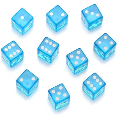 10 Pièces/set 19MM Jeu de Société Jouet Cadeau Divertissement Dés Dé Dé Acrylique Apparence Élégante Qualité Durable Facile à Utiliser Pratique Utilisation Quotidienne blue