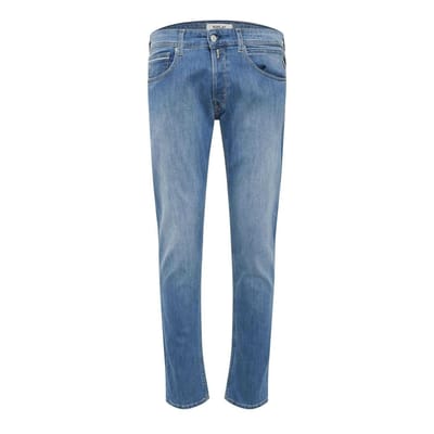 Replay Heren Katoenen Denim Rechte Jeans (Blauw)