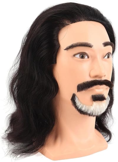 Etalagepop Man Baard - Mannequin Hoofd - Baard Trimmen Oefenen - Realistische Baardsimulatie - 35 x 22 x 20 cm