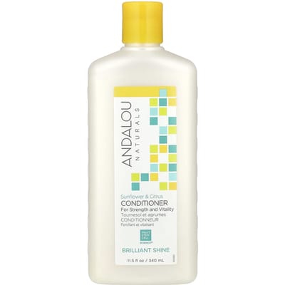 Andalou Naturals, Après-shampoing, Brillance éclatante, Tournesol et agrumes, Renforce et vitalité, 325 ml (340ml) white
