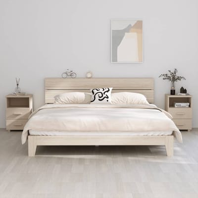 vidaXL - Nachtkastjes - HAMAR - 2 - st - 40x35x62 - cm - grenenhout - honingbruin