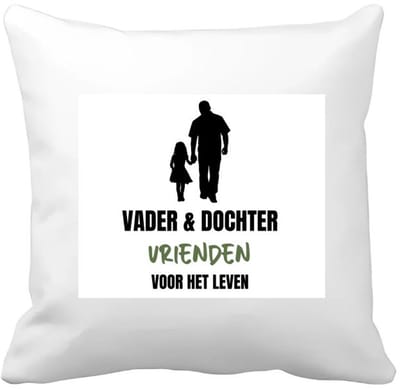 Akyol - vader en dochter Kussen hoes - Liefde - vrienden - verjaardagscadeau - cadeau voor vader/dochter - gift - kado - 40 bij 40 cm
