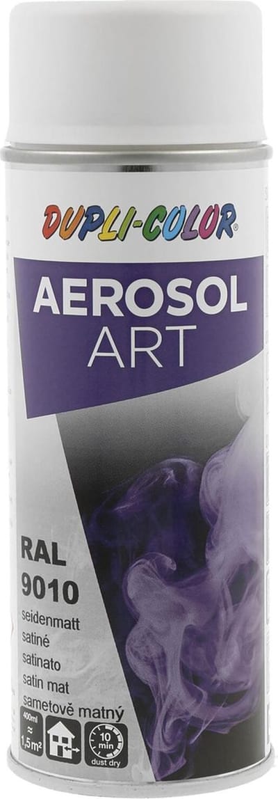 Spuitbus Ral 9010 Zijdeglanzend Wit Duplicolor Aerosolart 400 ml