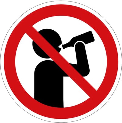 Alcohol drinken verboden verbodssticker | 40 cm