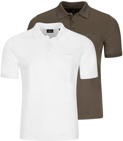 RAGMAN Heren poloshirt 2 pack Basic
