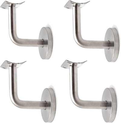 Leuninghouder Set - Wandbevestiging - Trappen Beveiligen - Roestvrij Staal - 4 Stuks - Zilver