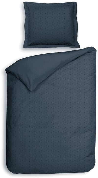 Heckettlane Dekbedovertrek Punto - Bedlinnen met Stippen - 140x200-220 cm - Eenpersoons - Blauw - Dekbedovertrek van 100% Katoen-Satijn