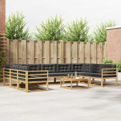 vidaXL - Buiten - bank - set - 10 - st - Wit - en - antracietkleurig